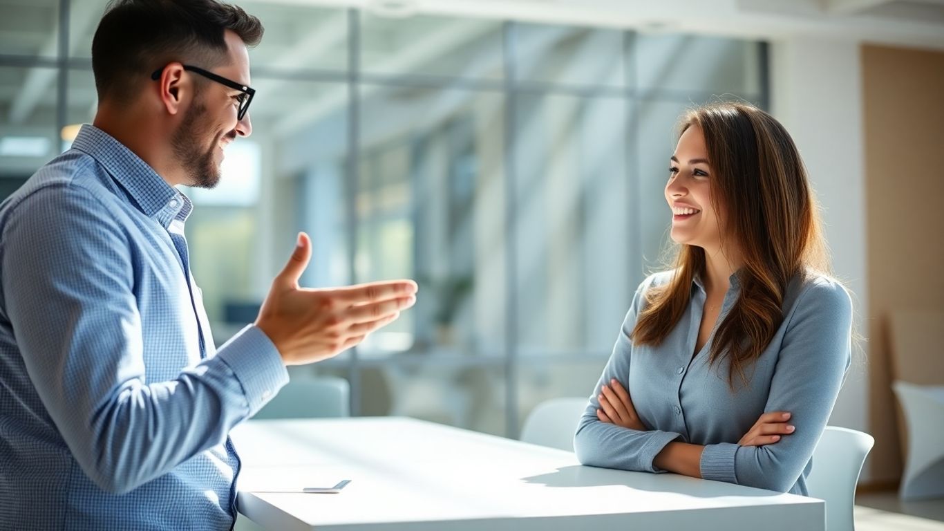 Versicherungsberater und Kunde im Gespräch im Büro