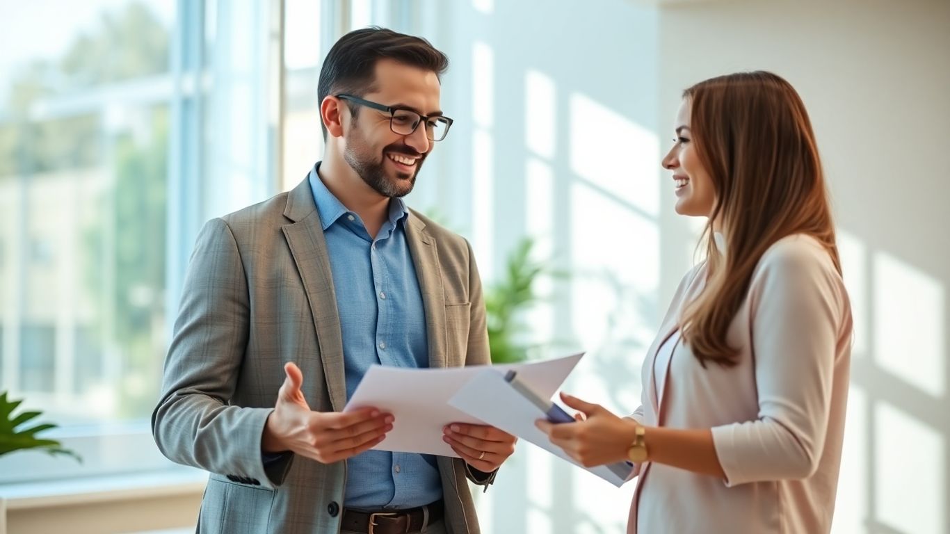 Berater und Kunde im Gespräch im Büro