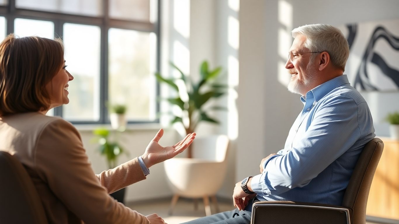 Versicherungsberater und Kunde im Gespräch