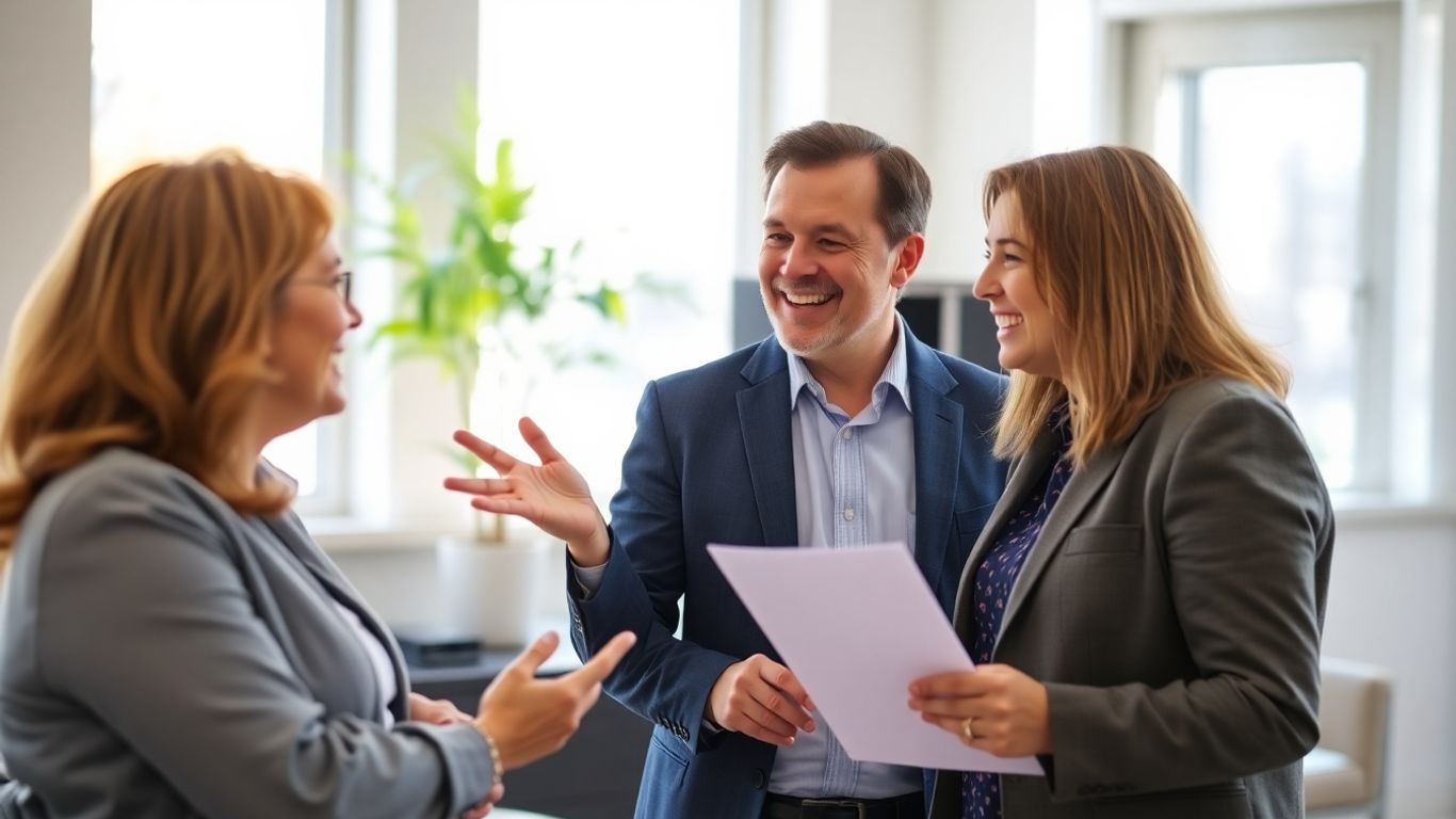 Berater und Kunde im Gespräch im Büro