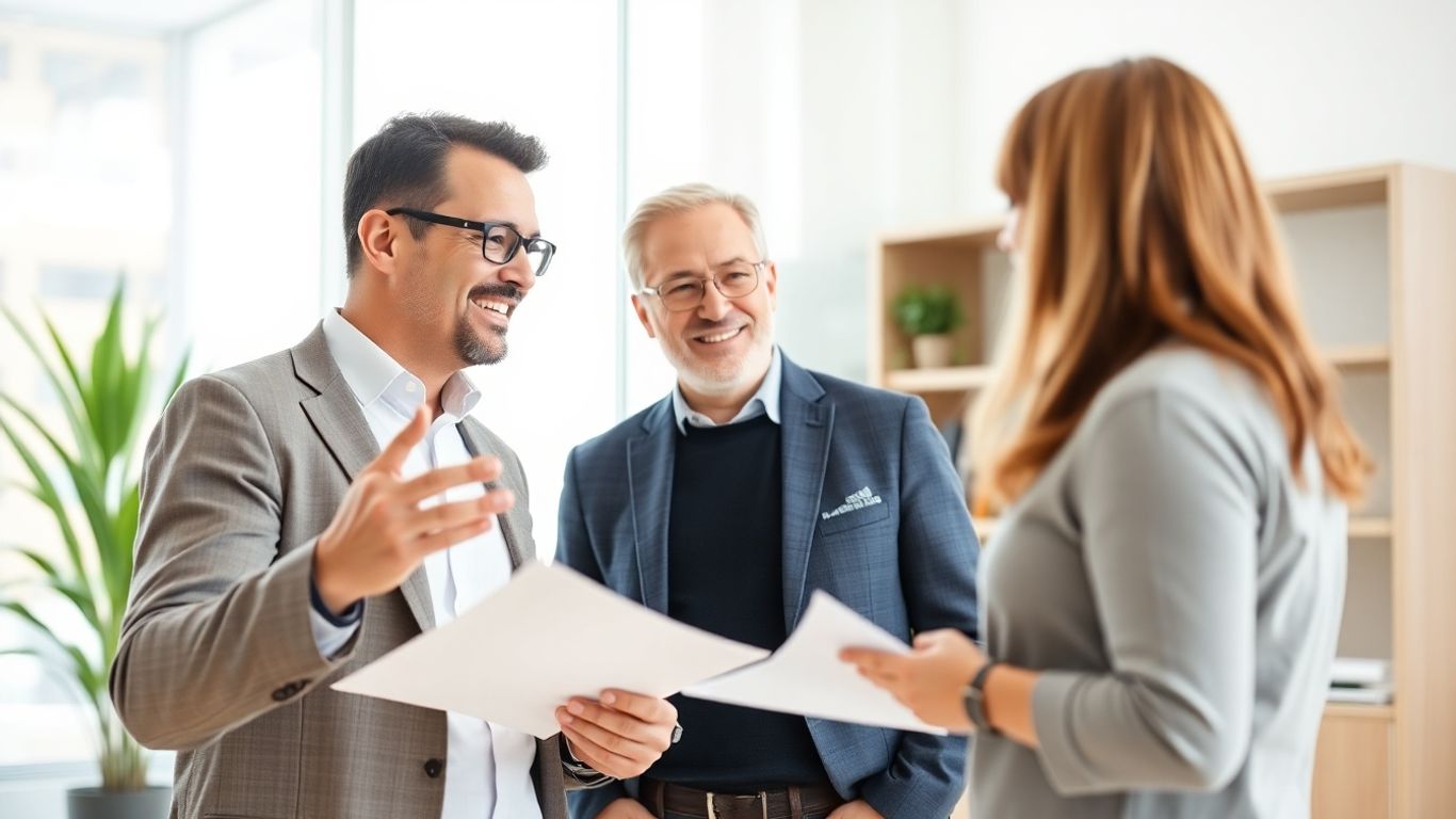 Versicherungsberater und Kunde im Gespräch
