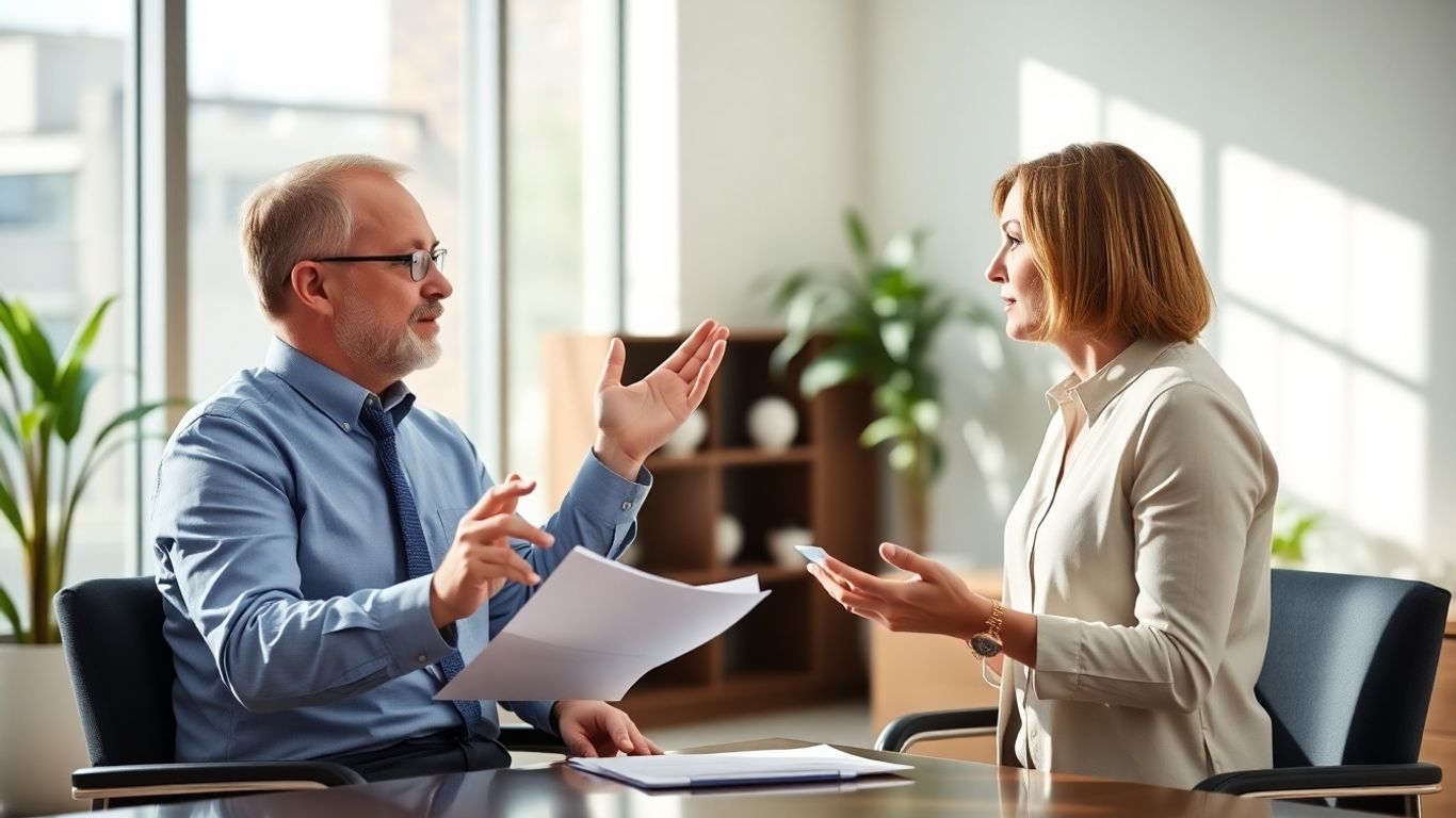 Versicherungsberater und Kunde im Gespräch