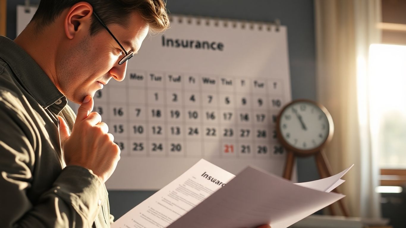 Versicherungsdokumente und Kalender mit Sonnenlicht