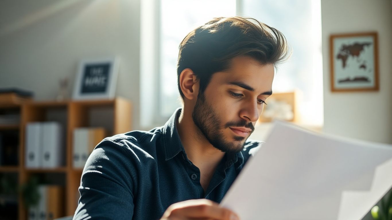 Person überlegt über Berufsunfähigkeitsversicherung Dokument
