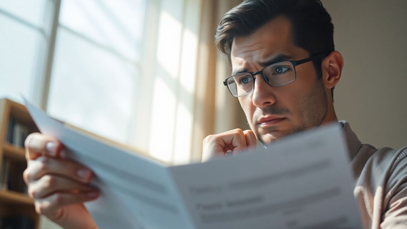 Person prüft Dokument zur Berufsunfähigkeitsversicherung