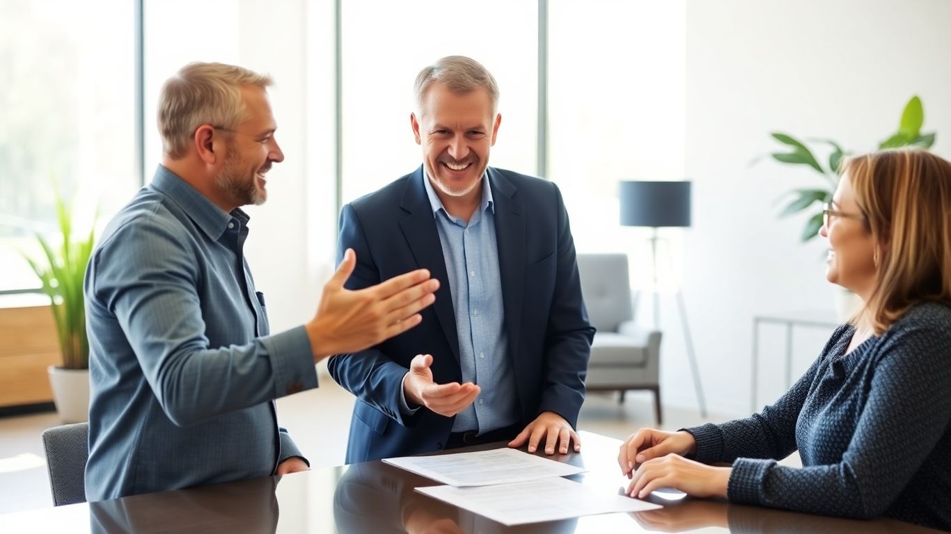 Berater und Kunde im Gespräch im Büro
