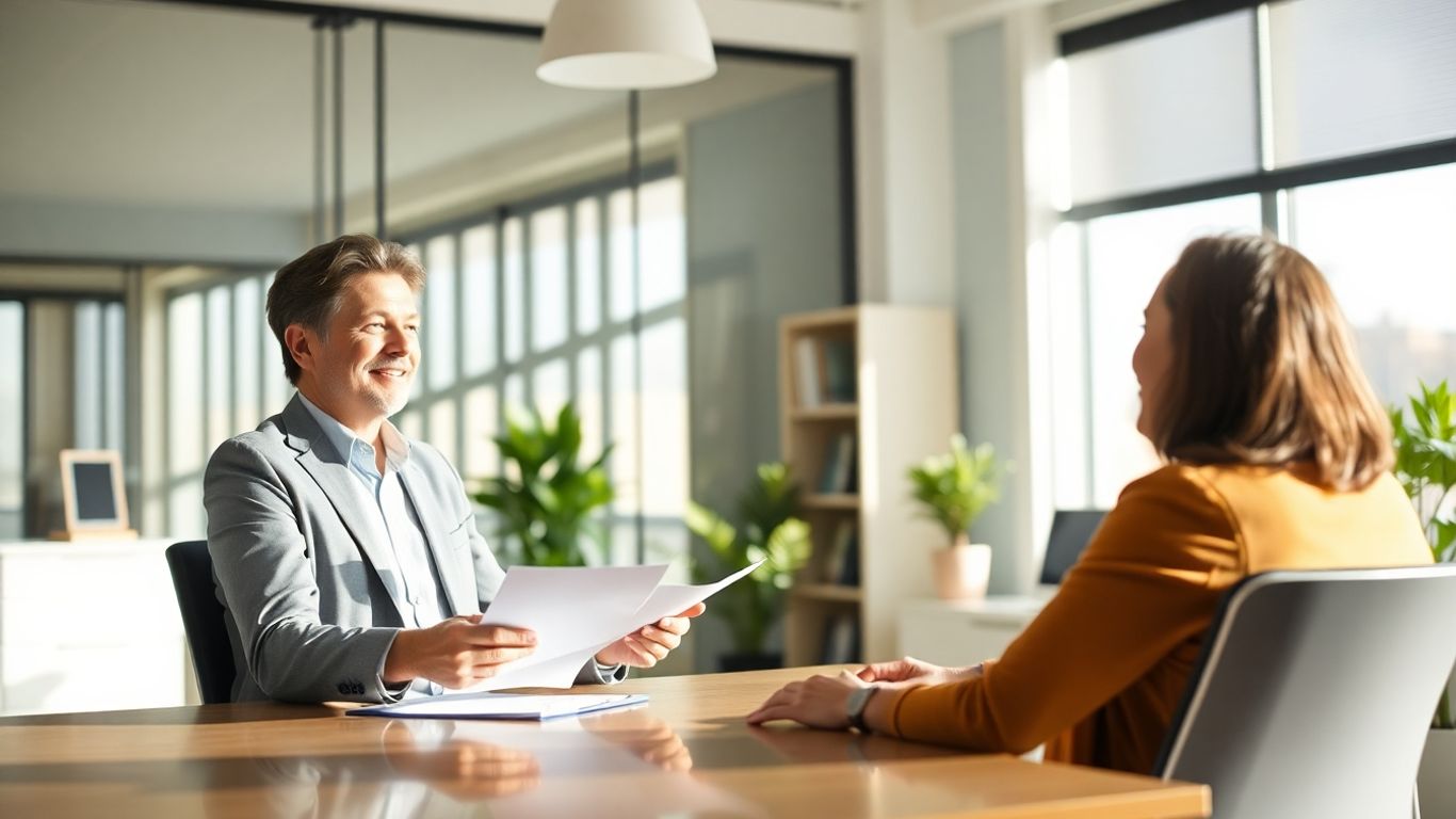 Berater und Kunde im Gespräch über BU-Versicherung