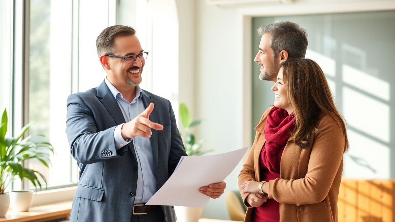 Versicherungsberater und Kunde im Gespräch im Büro