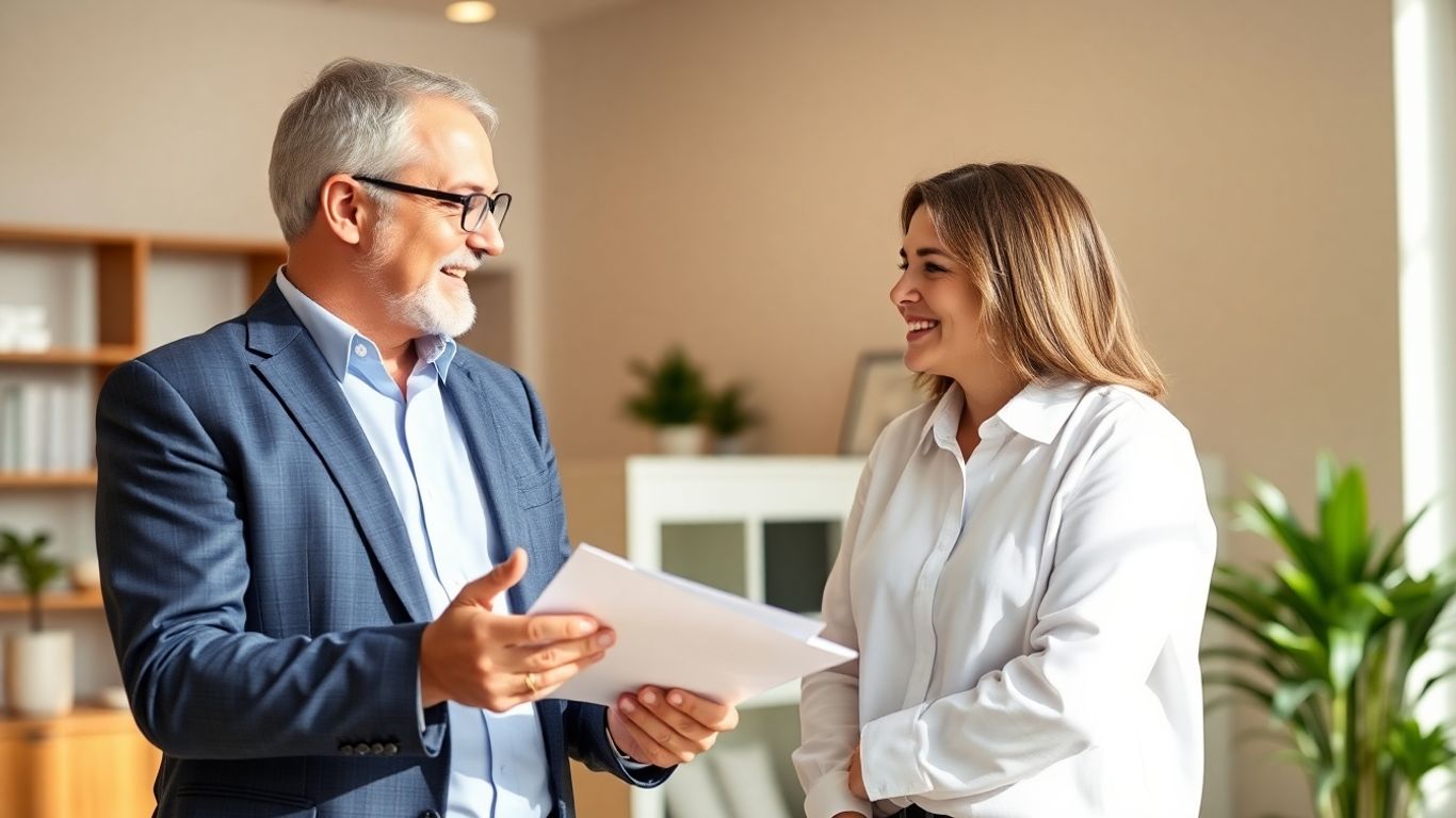 Berater und Kunde im Gespräch im Büro