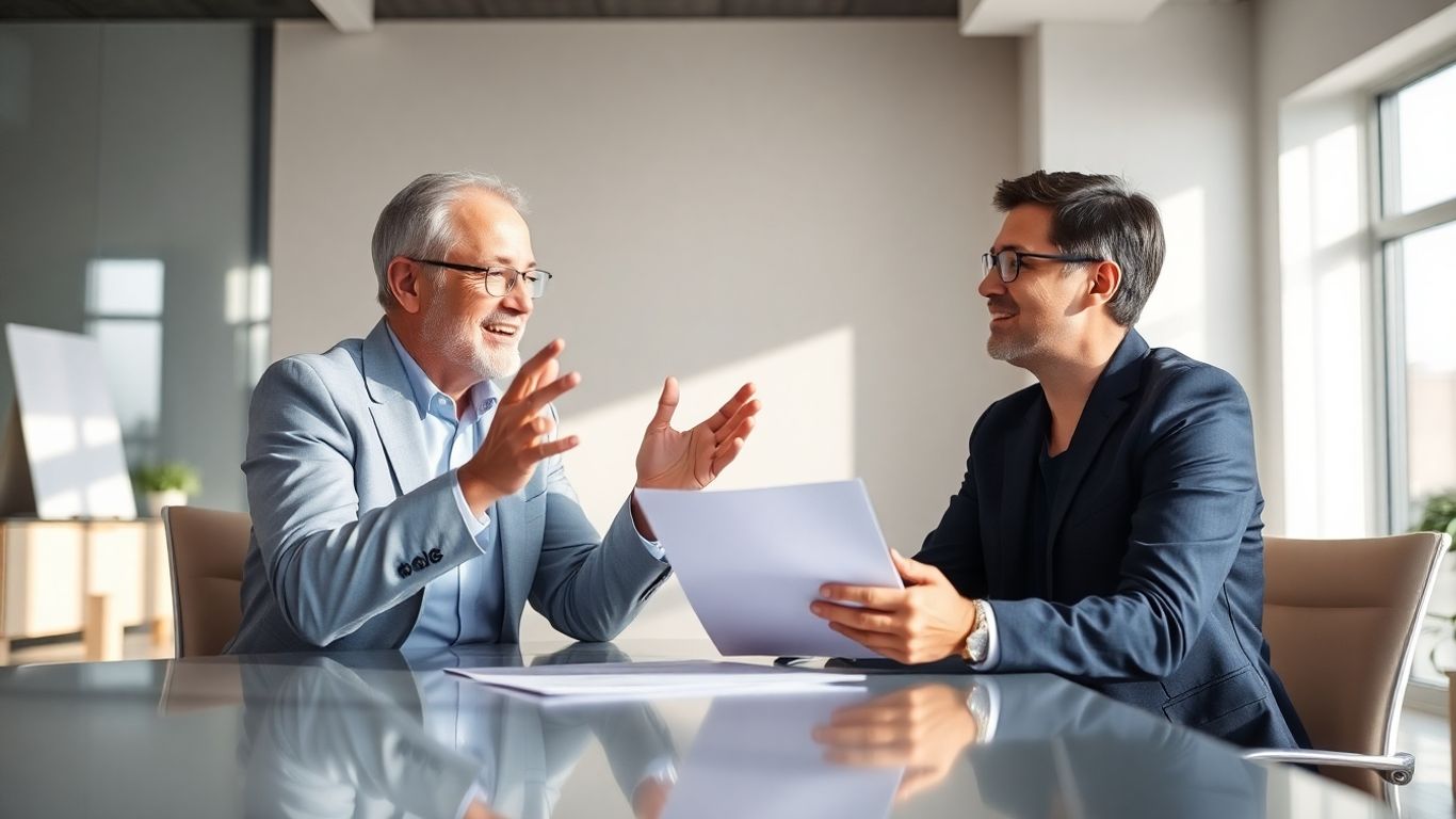 Berater und Kunde im Gespräch über BU-Versicherung