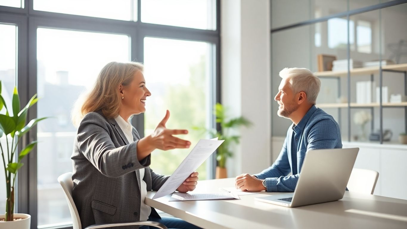 Versicherungsberater und Kunde im Gespräch