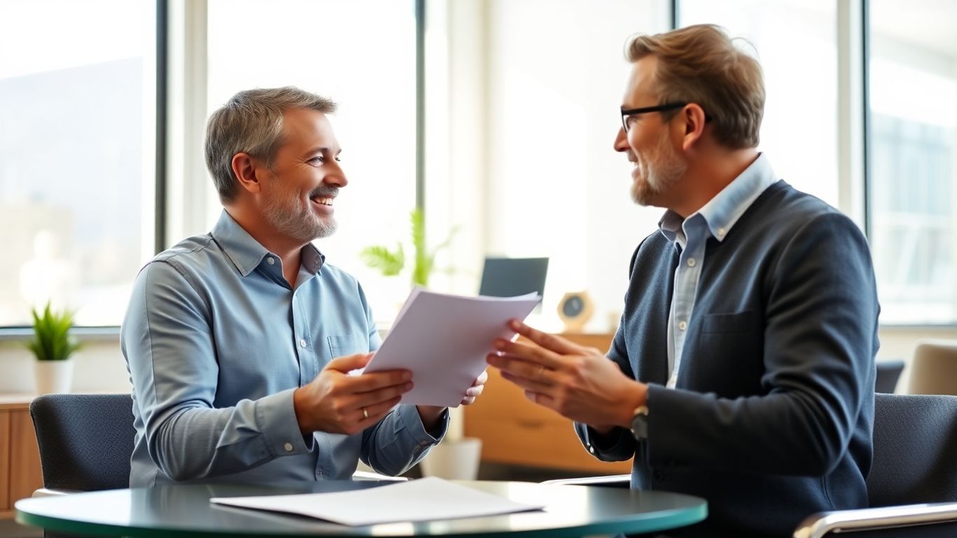 Versicherungsberater und Kunde im Gespräch