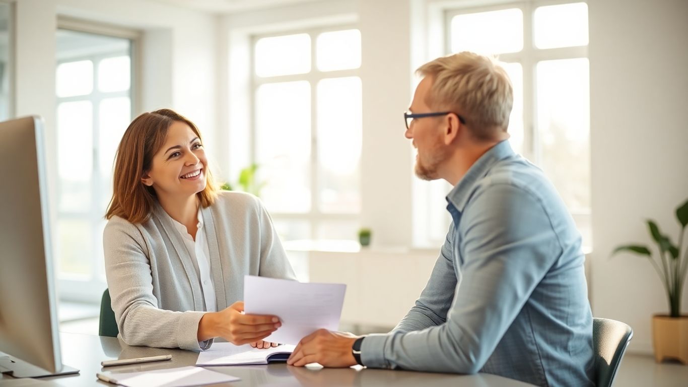 Versicherungsberater und Kunde im Gespräch