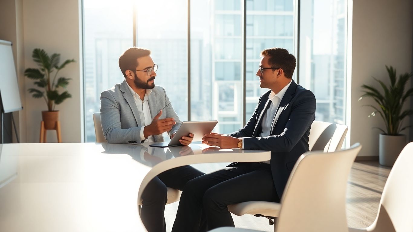 Beratung über technische Versicherungen im Büro