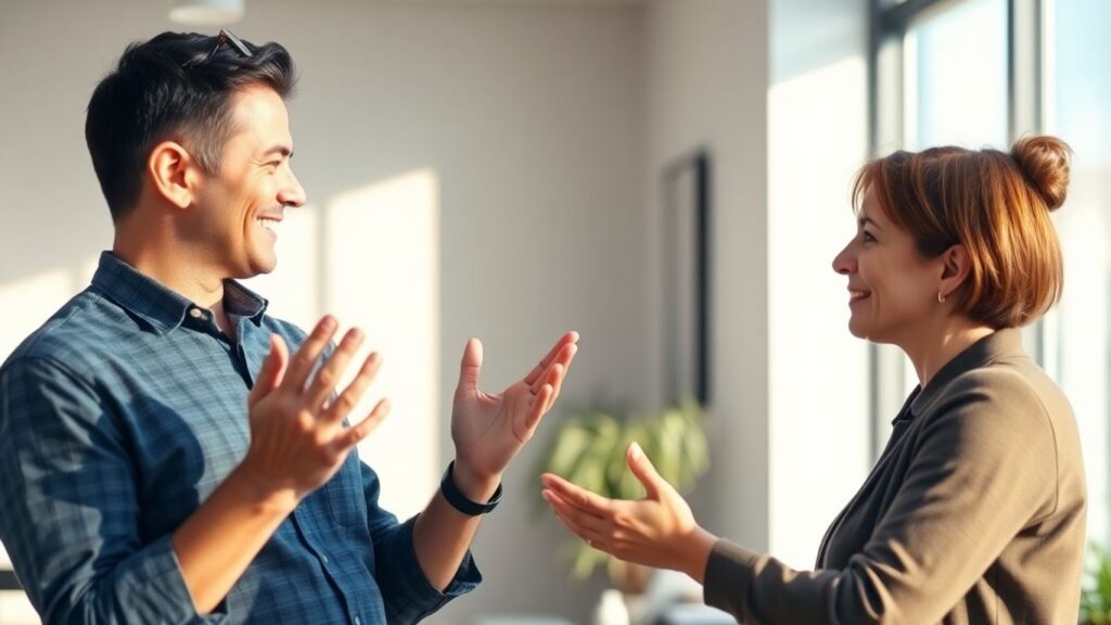 Versicherungsberater und Kunde im Gespräch im Büro.