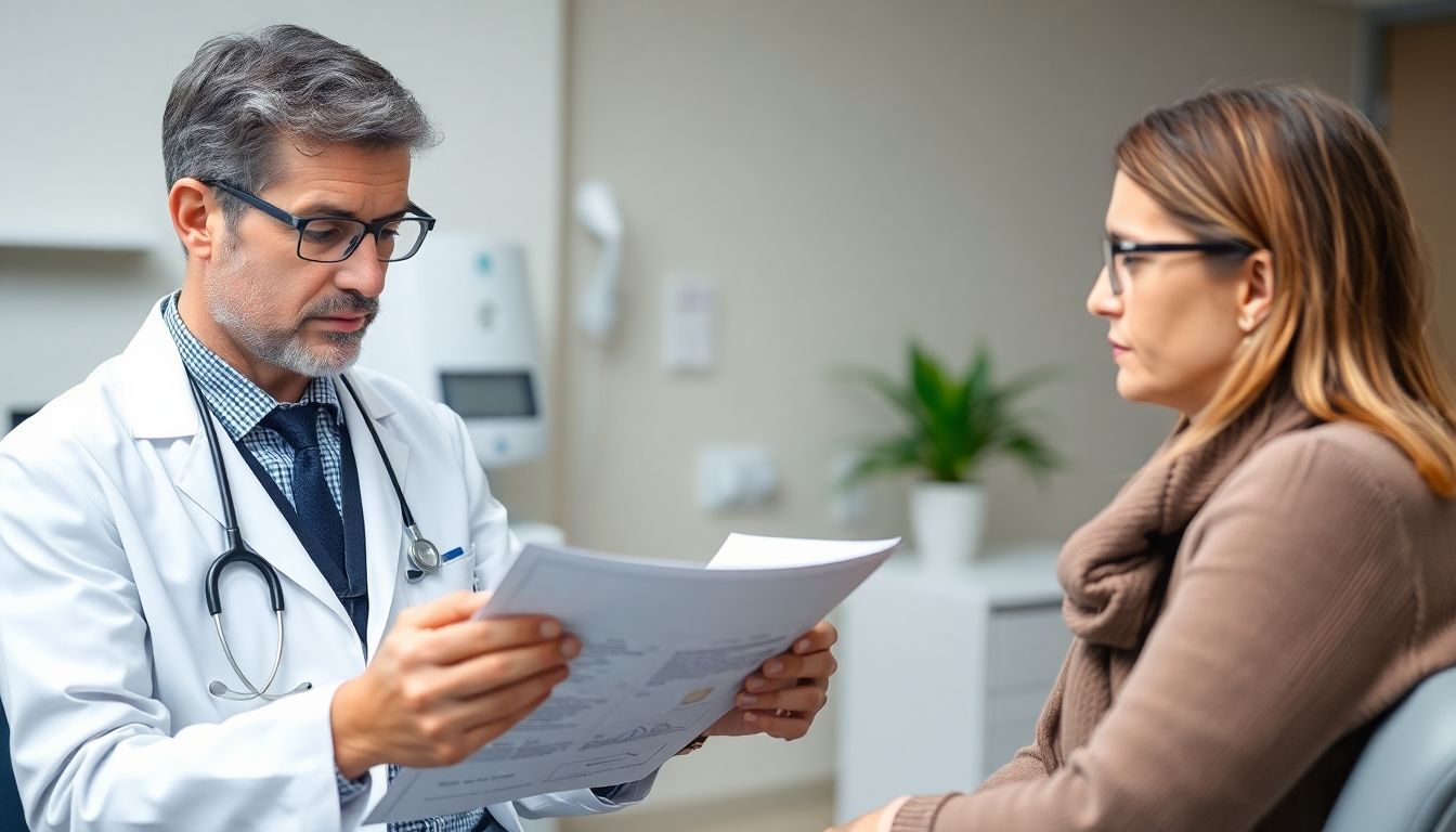 Doctor consulting with a patient about Legionärskrankheit.