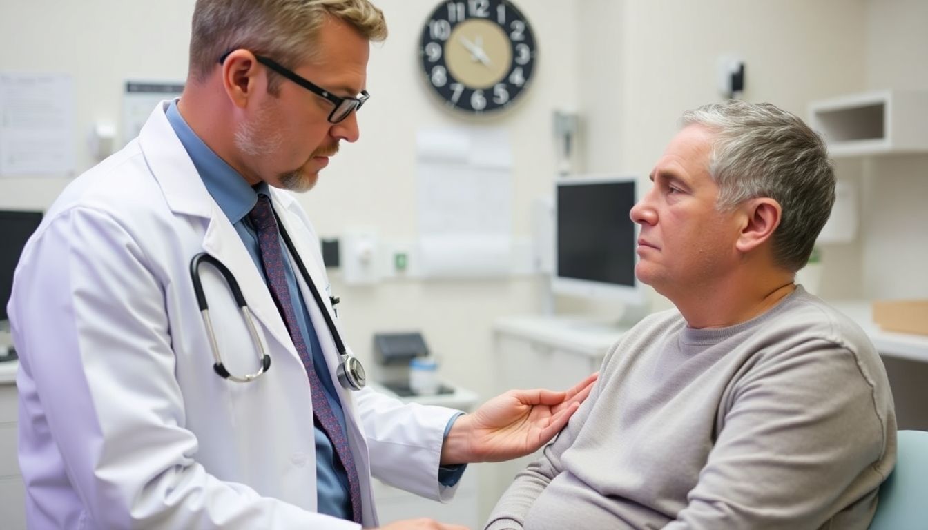 Hirnhautentzündung: Doctor examining a patient for meningitis symptoms.
