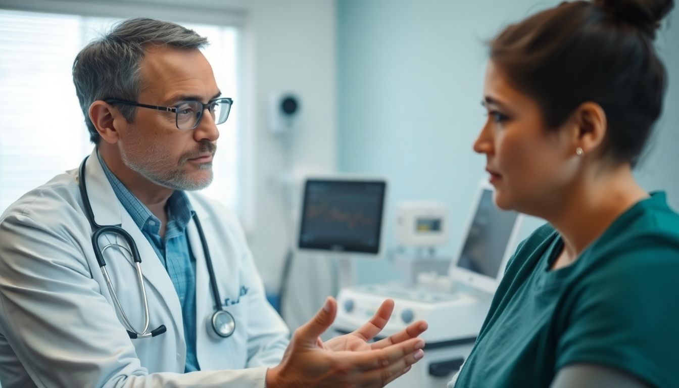 Hirnhautentzündung: Doctor consulting with a patient about meningitis.