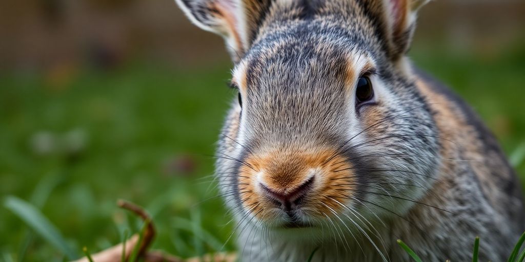 Kranker Hase mit matter Fellfarbe im Gras.