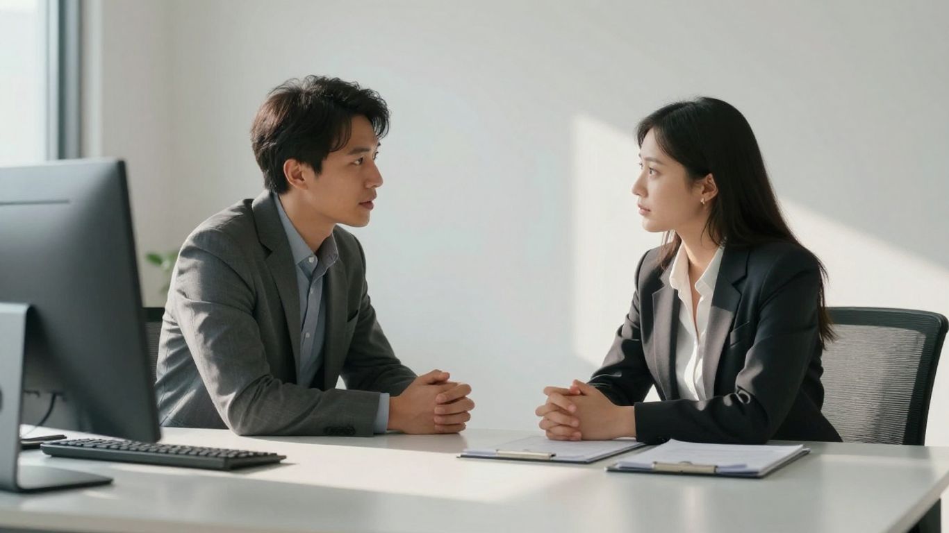 Berater und Klient im Gespräch im Büro