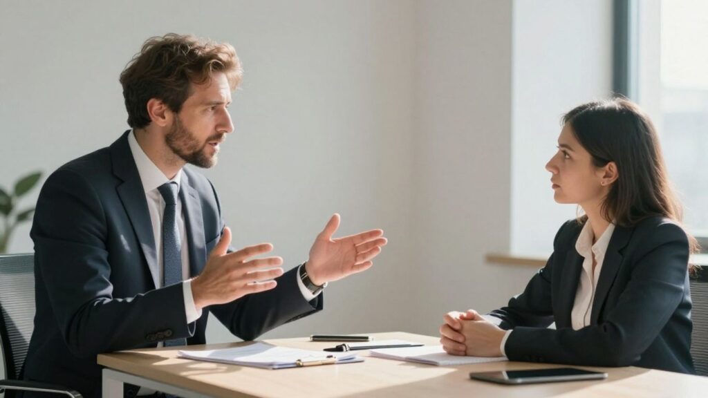 Beratung im Büro über Krankentagegeldversicherung
