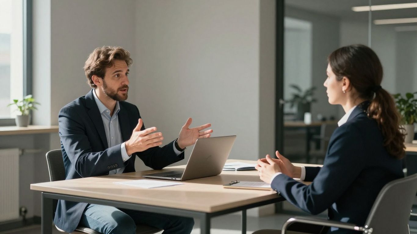 Beratung im Büro über Pflegeversicherung