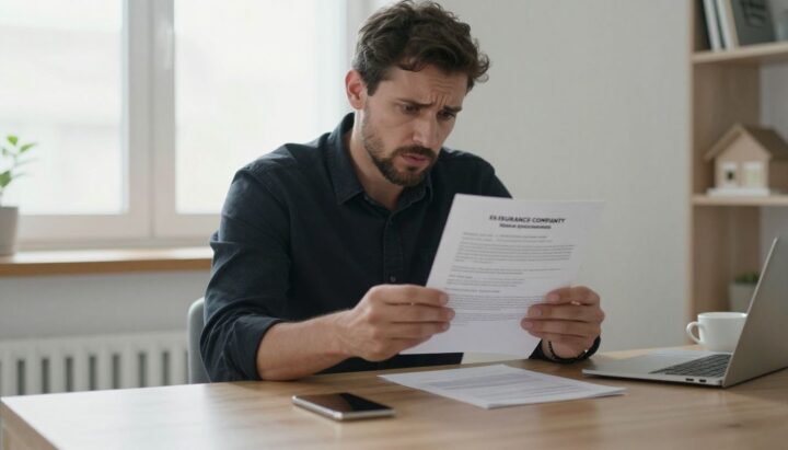 Man reading an insurance letter about rising costs.