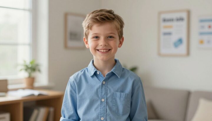 Smiling student looking forward to a bright future.