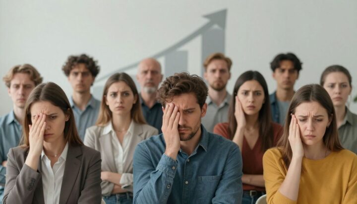 Worried Europeans facing rising healthcare costs and regional differences.