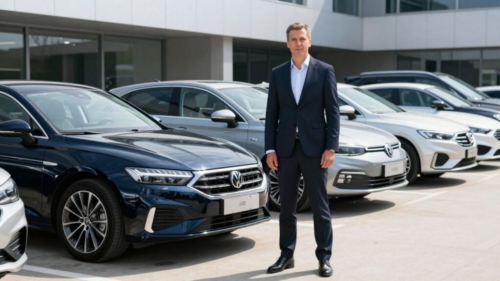 Manager with a fleet of cars.