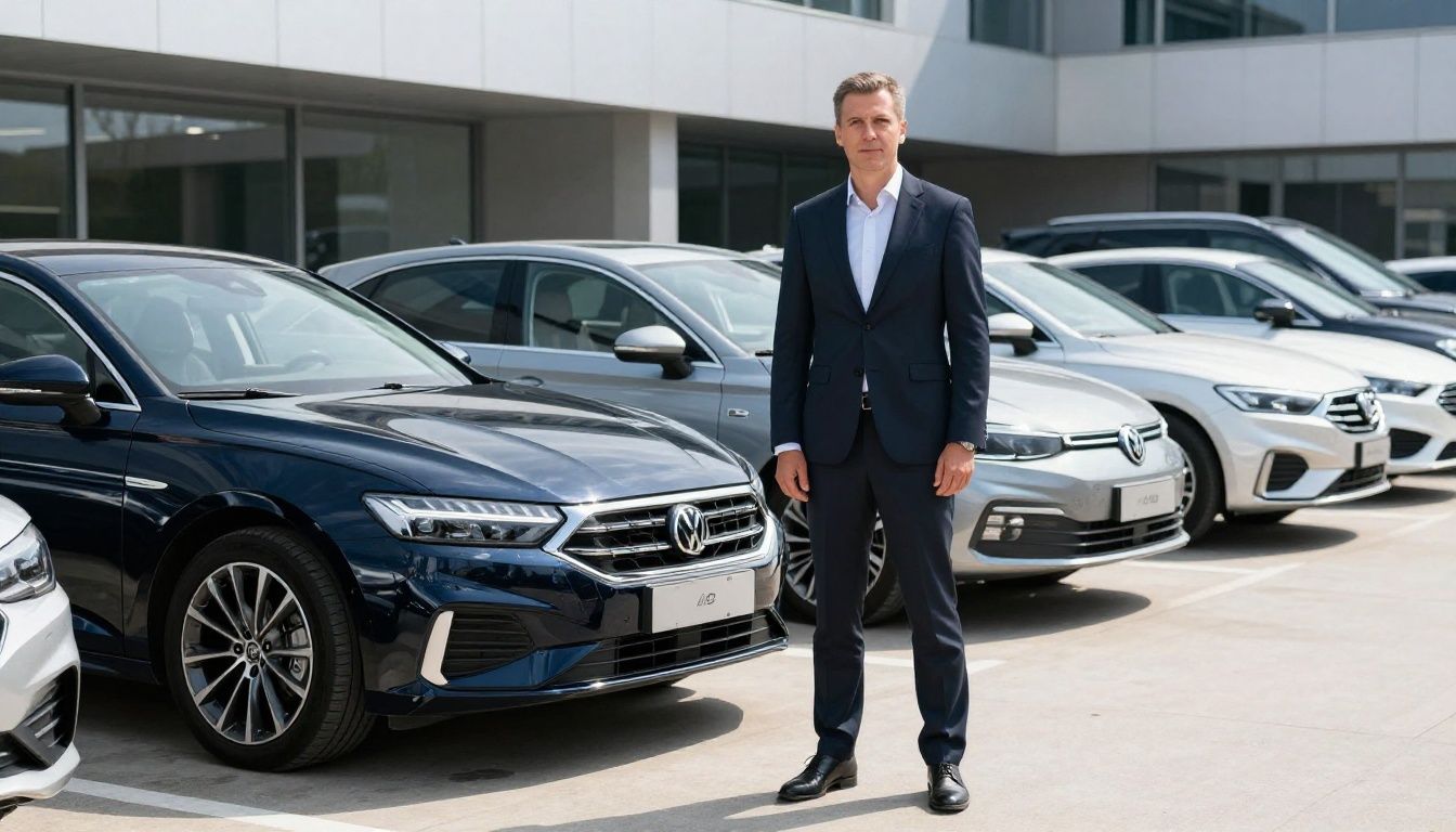 Manager with a fleet of cars.