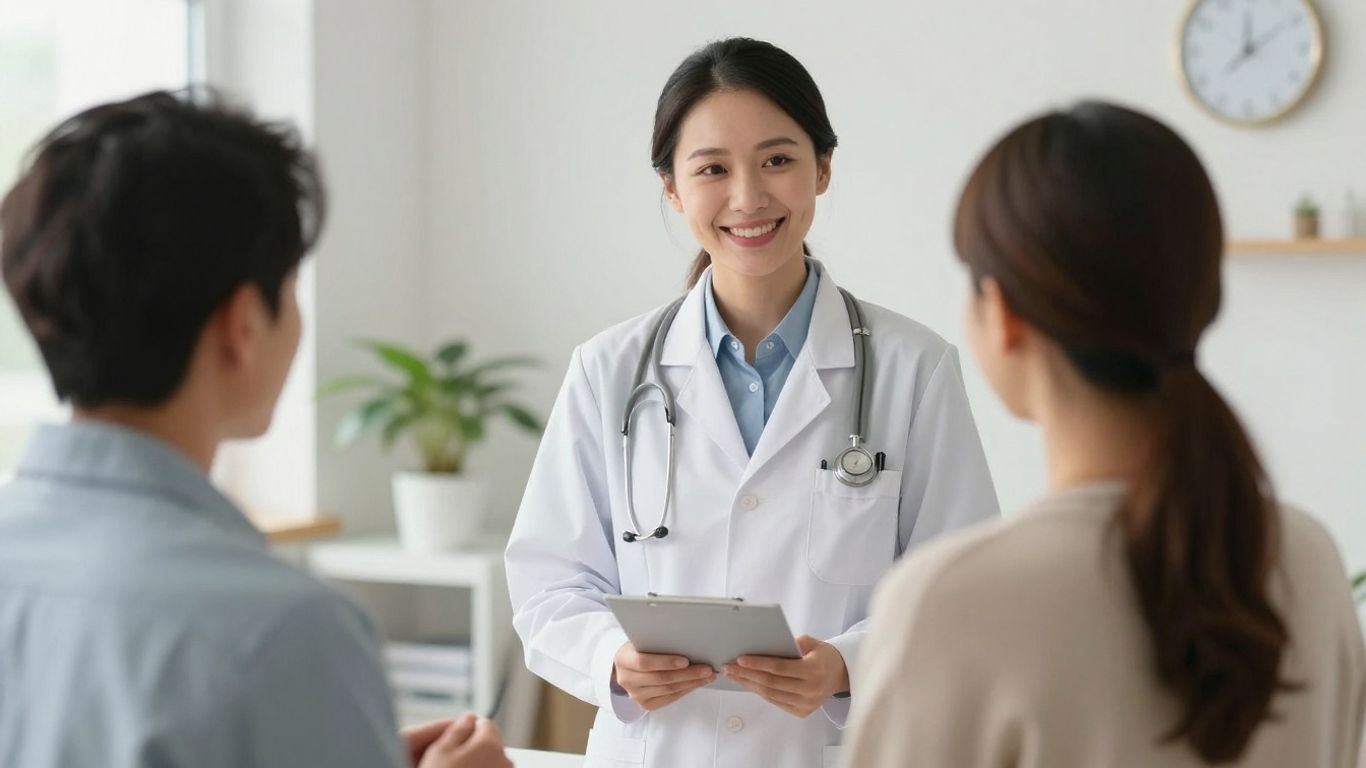 Arzt lächelt in heller Umgebung, Physiotherapie für Rückenschmerzen