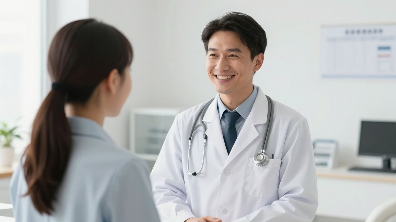 Arzt lächelt in heller Umgebung, Rheuma-Therapie