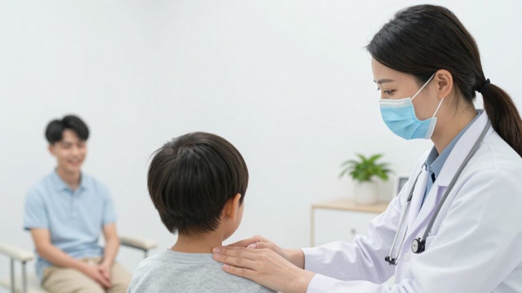 Kind bei Physiotherapie nach Operation