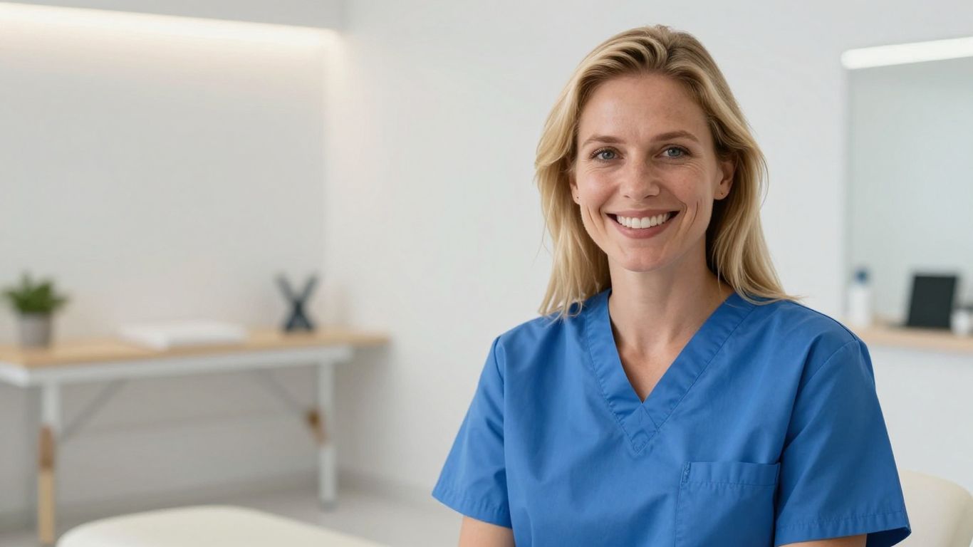 Ergotherapie Patient lächelt in heller Praxis