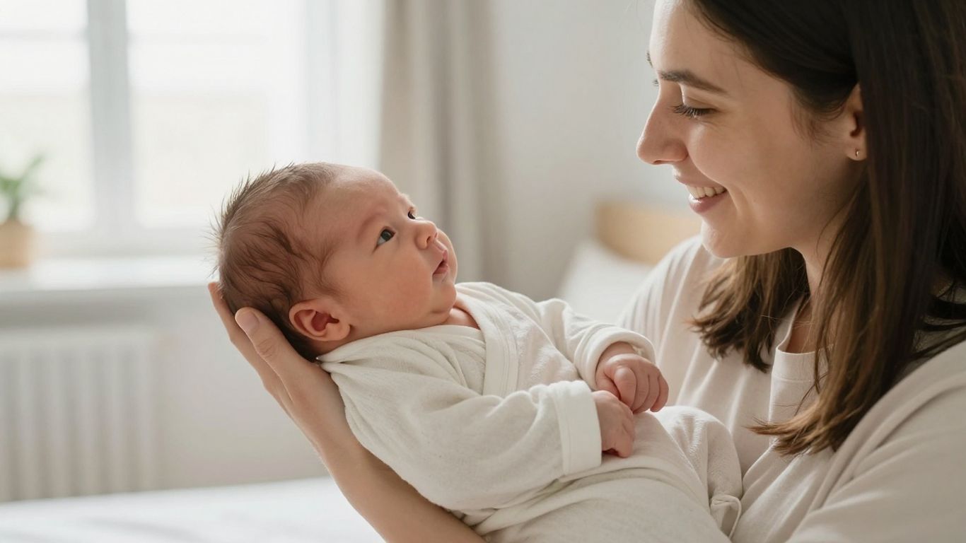 Neugeborenes Baby mit Eltern und E-Card