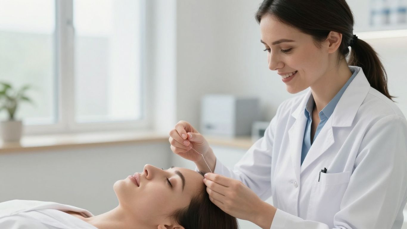 Europäischer Arzt lächelt freundlich in heller Klinikumgebung.