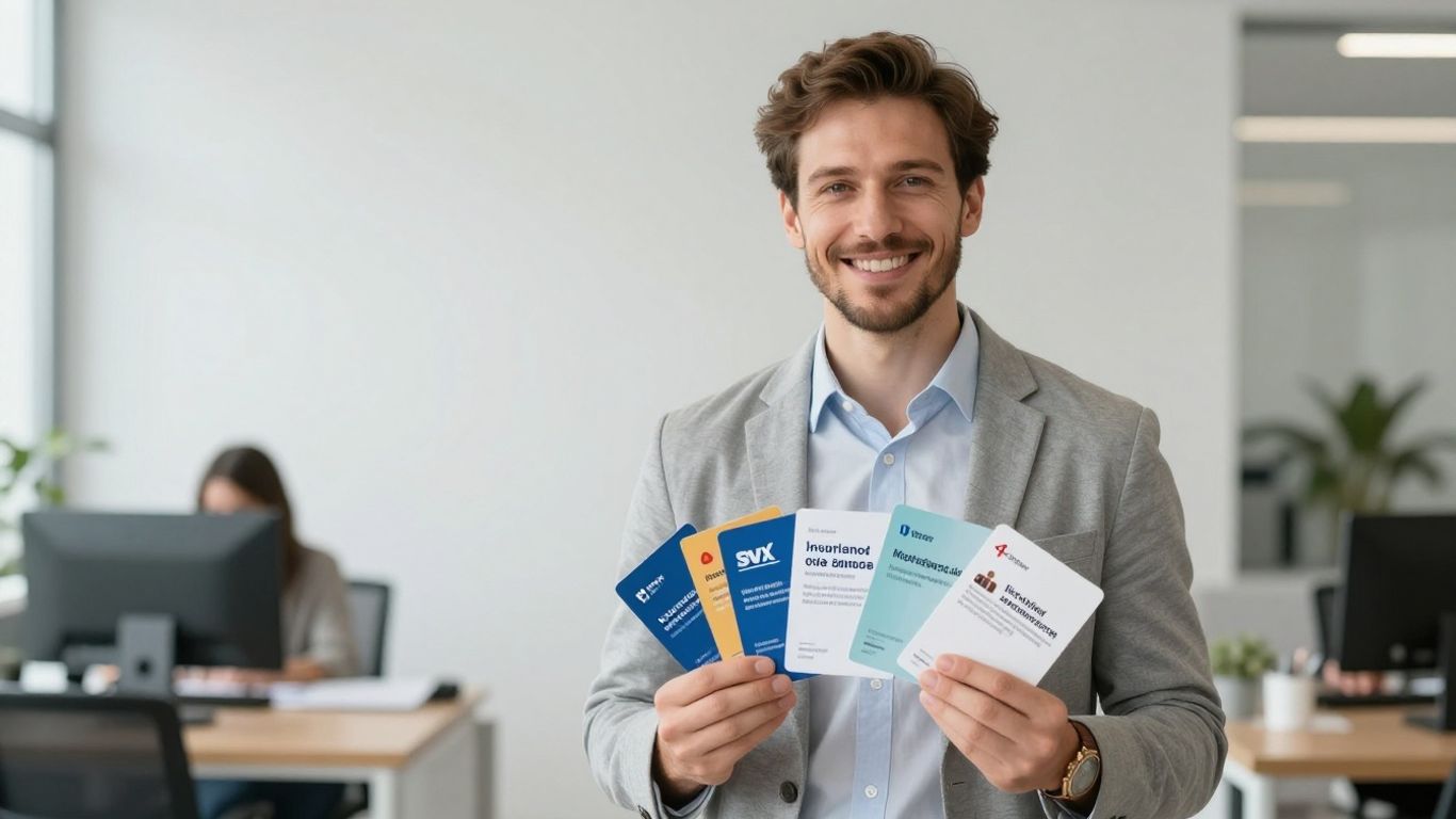 Person wählt Krankenkasse aus