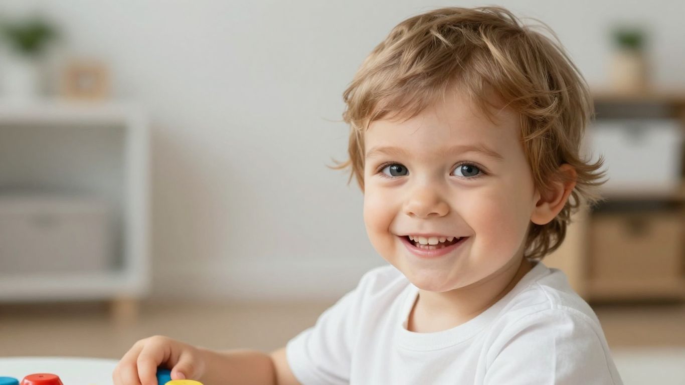 Glückliches Kind in heller Umgebung