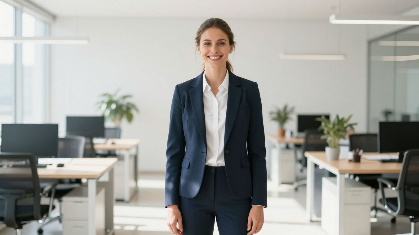 Selbstständiger lächelt in hellem Büro