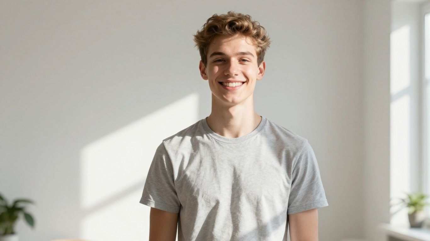 Student lächelt in heller Umgebung